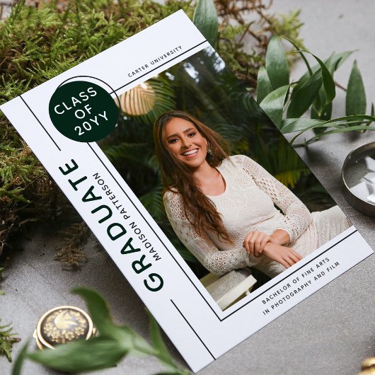 Foto Afstuderen Modern Script Green White