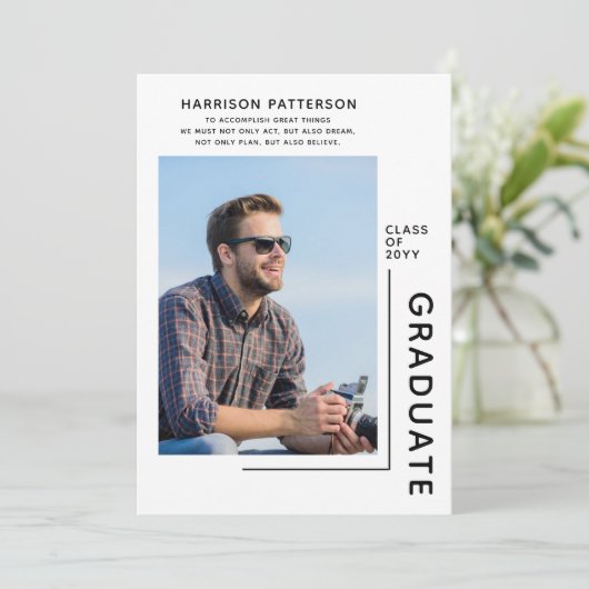 Foto Afstuderen Modern Script Inspirerend Quote (Staand voorkant)