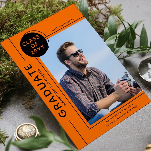 Foto Afstuderen Modern Script Oranje Black