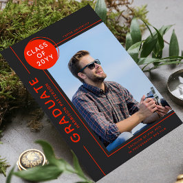 Foto Afstuderen Modern Script Red Gray