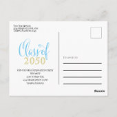 Foto Afstuderen Modern Simple Minimalist Blue Briefkaart (Achterkant)