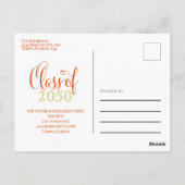 Foto Afstuderen Modern Simple Minimalist Oranje Briefkaart (Achterkant)