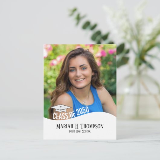 Foto Afstuderen Modern Simple Trendy Minimalist Briefkaart (Staand voorkant)