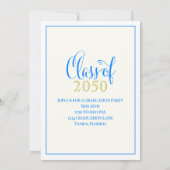 Foto Afstuderen moderne, eenvoudige klasse blauw g Kaart (Achterkant)