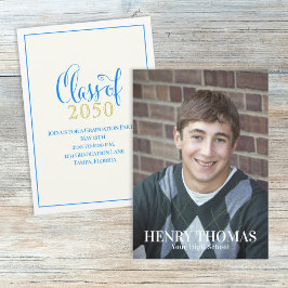 Foto Afstuderen moderne, eenvoudige klasse blauw g Kaart