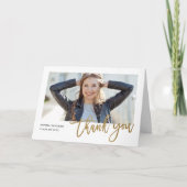 Foto afstuderen Moderne kalligrafie Bedankkaart (Voorkant)