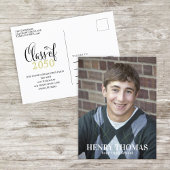 Foto Afstuderen Moderne Simple Minimalist Gold Bla Briefkaart