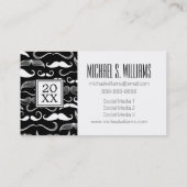 Foto Afstuderen | Mustache Pattern Contactkaartje (Achterkant)