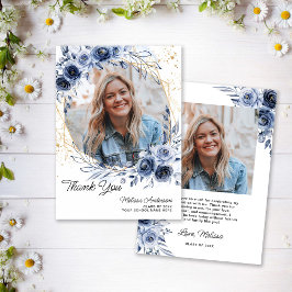 Foto Afstuderen Navy Blue Flowers Bedankt