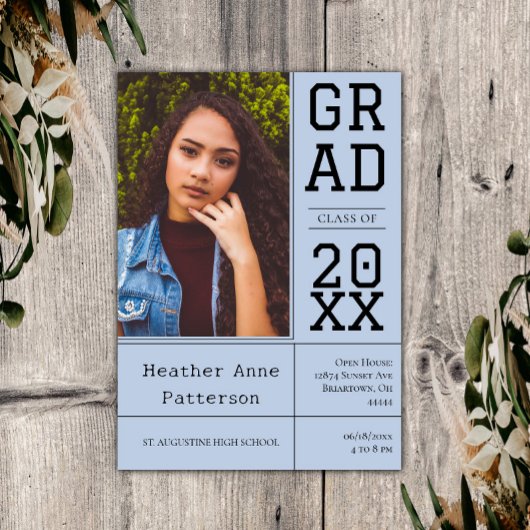 Foto Afstuderen Open House | Blauwe uitnodiging