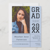 Foto Afstuderen Open House | Blauwe uitnodiging (Voorkant)