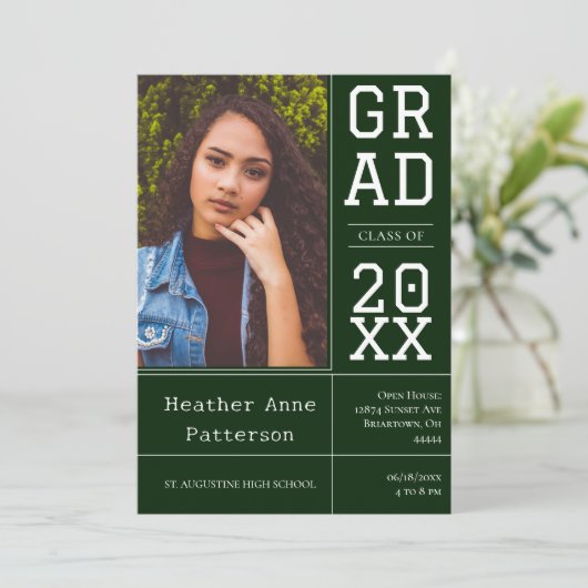 Foto Afstuderen Open House | Emerald Green Kaart (Staand voorkant)