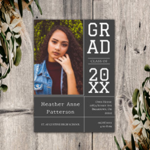 Foto Afstuderen Open House   Grijze uitnodiging