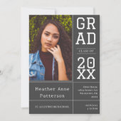 Foto Afstuderen Open House | Grijze uitnodiging (Voorkant)