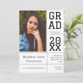 Foto Afstuderen Open House | Witte uitnodiging (Staand voorkant)