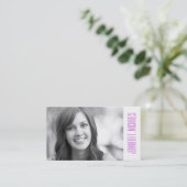Foto Afstuderen | Paars Orchid Pattern Contactkaartje (Staand voorkant)