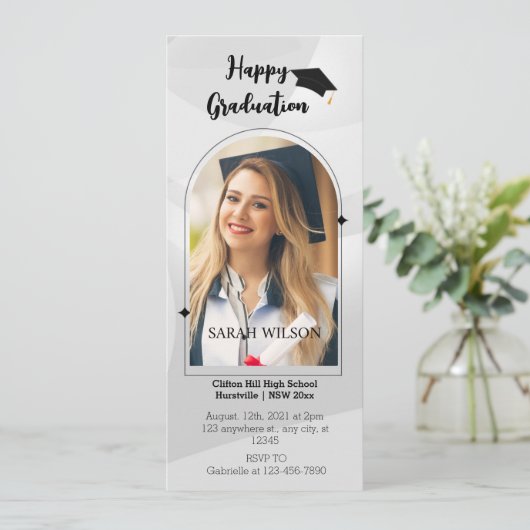 Foto Afstuderen partij Telefoon uitnodigingen (Staand voorkant)