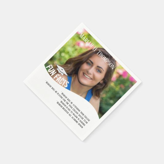 Foto Afstuderen Party Fun Facts Custom Servet (Hoek)