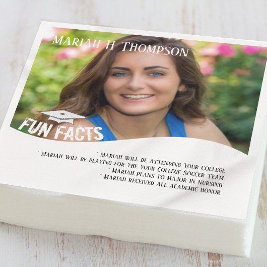 Foto Afstuderen Party Fun Facts Custom Servet