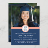 Foto Afstuderen Party Uitnodiging Blue Coral (Voorkant / Achterkant)