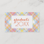 Foto Afstuderen | Pastel Stripe speldenband Contactkaartje (Achterkant)