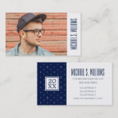 Foto Afstuderen | Patroon Anchor Polka Dots Contactkaartje (Voorkant / Achterkant)