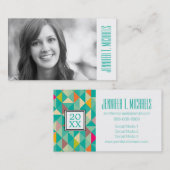 Foto Afstuderen | Patroon driehoeken Contactkaartje (Voorkant / Achterkant)