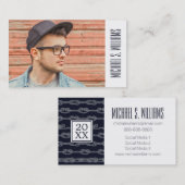 Foto Afstuderen | Patroon mariene Knots Contactkaartje (Voorkant / Achterkant)