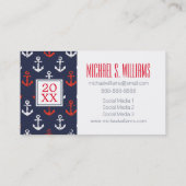 Foto Afstuderen | Patroon rode witte en blauwe zee Contactkaartje (Achterkant)