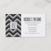 Foto Afstuderen | Pattern Retro Zig Zag Chevron Contactkaartje (Achterkant)
