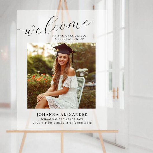 Foto-Afstuderen personaliseren | Afstuderen welkom Acryl Bord