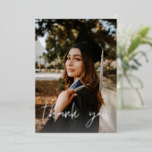 Foto Afstuderen Pet Chalkboard V Hartelijk dank Folie Uitnodiging (Staand Voorkant)