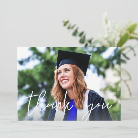 Foto Afstuderen Pet Wit Hartelijk dank Kaart (Staand voorkant)