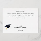 Foto Afstuderen Pet Witte H Folie Hartelijk dank Folie Uitnodiging (Achterkant)