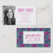 Foto Afstuderen | Prachtige bloemen Contactkaartje (Voorkant / Achterkant)