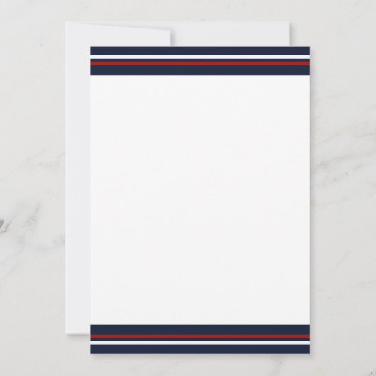 Foto Afstuderen / Red en Navy Stripe Kaart (Achterkant)