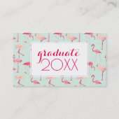 Foto Afstuderen | Retro-Flamingo patroon Contactkaartje (Achterkant)