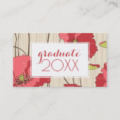 Foto Afstuderen | Retro Poppies-patroon Contactkaartje (Achterkant)