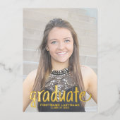 Foto afstuderen - Robuust script met Afstudeerder Folie Uitnodiging (Voorkant)