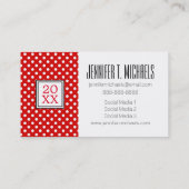 Foto Afstuderen | Rode pokadots Contactkaartje (Achterkant)