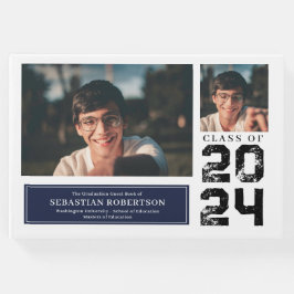 Foto Afstuderen School Blauw en Wit Gastenboek