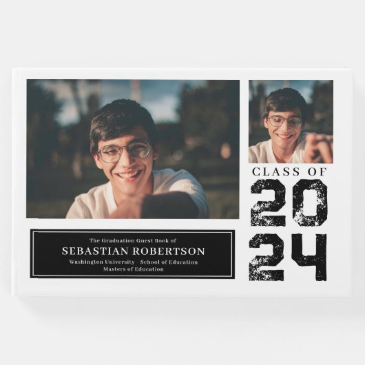 Foto Afstuderen School Zwart-wit Gastenboek (Voorkant)