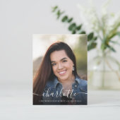 Foto Afstuderen Script Graduation Party nodigt uit Kaart (Staand voorkant)