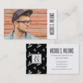 Foto Afstuderen | Sketchy Sailboat Pattern Contactkaartje (Voorkant / Achterkant)