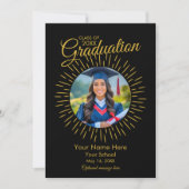 Foto Afstuderen Star Aankondiging (Zwart & Goud) (Voorkant)