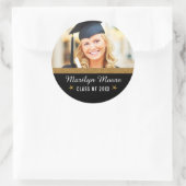 Foto Afstuderen Sticker Gold Glitter Band Round (Tas)