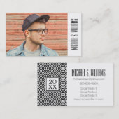 Foto Afstuderen | Stripespatroon Contactkaartje (Voorkant / Achterkant)