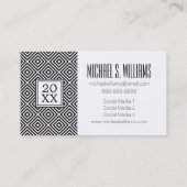 Foto Afstuderen | Stripespatroon Contactkaartje (Achterkant)