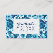 Foto Afstuderen | Surf Floral Hibiscus Pattern Contactkaartje (Achterkant)