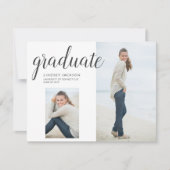 Foto Afstuderen Trendy Hand Lettered Script Aankondiging (Voorkant)